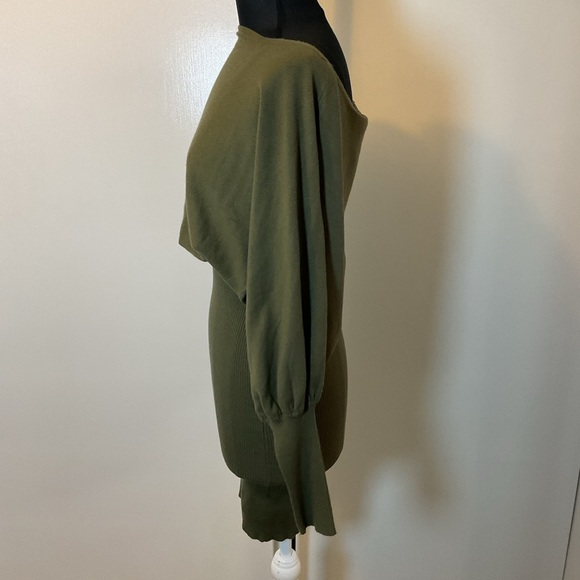 18. Hera Collection Elegant Olive Green Long Sleeve Knit Sweater Dress Size L - Picture 7 of 8
